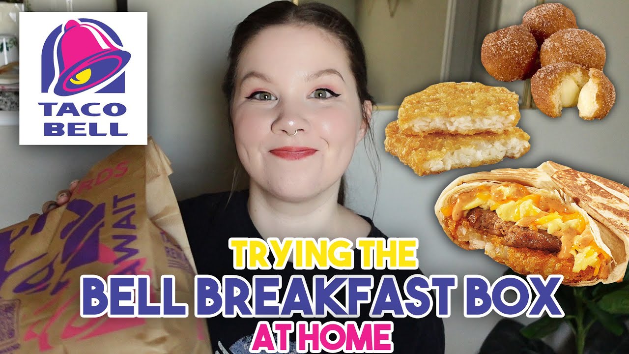 FIRST TIME TRYING TACO BELL BREAKFAST (BELL BREAKFAST BOX) YouTube