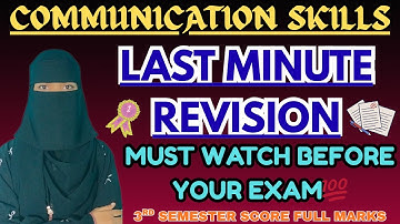 COMMUNICATION SKILLS | Last Minute Revision | Degree 3rd sem Communication skills just in minutes💯✅