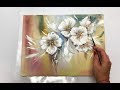 Flowers painting on canvas/ Demo /Acrylic Painting on canvas by Julia Kotenko
