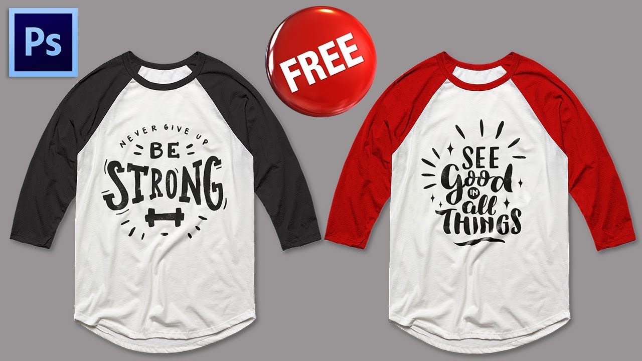 Download Mockup Raglan Gratis Dari Mas Aji Channel Youtube