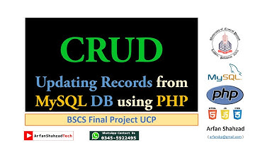 Updating Record from MySQL using PHP by Arfan Shahzad