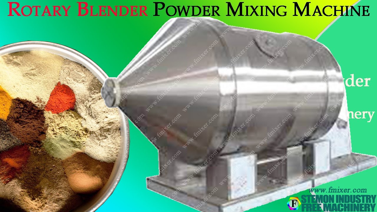 Rotary blender for mixing dry powder inside drum with batch type flour mixer machine┃ YouTube