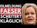 UNFASSBAR FAESER SCHEITERT KLÄGLICH SPD IM FREIEN FALL AfD IM AUFWIND