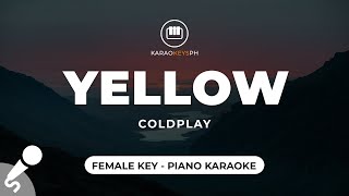 Video thumbnail of "Yellow - Coldplay (Female Key - Piano Karaoke)"