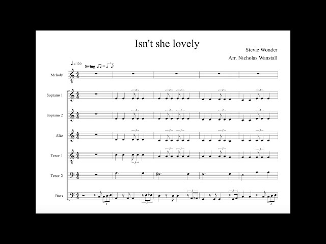 Isn't She Lovely (2-Part Choir) - Arranged by Ed Lojeski 