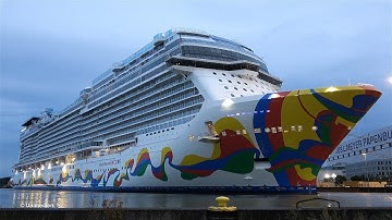 NORWEGIAN ENCORE | amazing ship launch of NCL cruise ship deep in the night at MEYER WERFT | 4K
