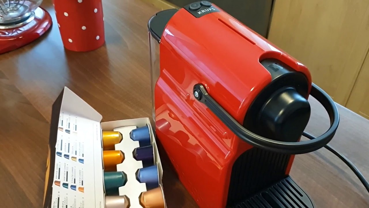pupil reservoir Junction Nespresso-Krups XN 1005 Inissia unboxing and first use - YouTube