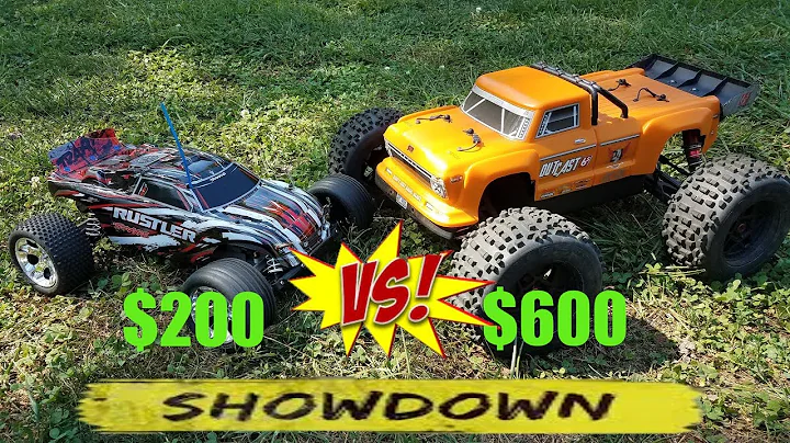 Traxxas Rustler 2wd xl-5 Vs Arrma Outcast , Tug O War, Top Speed Run,  Jumping 2wd vs 4wd Comparison