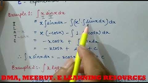 Integration By Parts|Maths|Class XII|Ms. Chetna Agarwal|DMA, Meerut E Learning Resources.