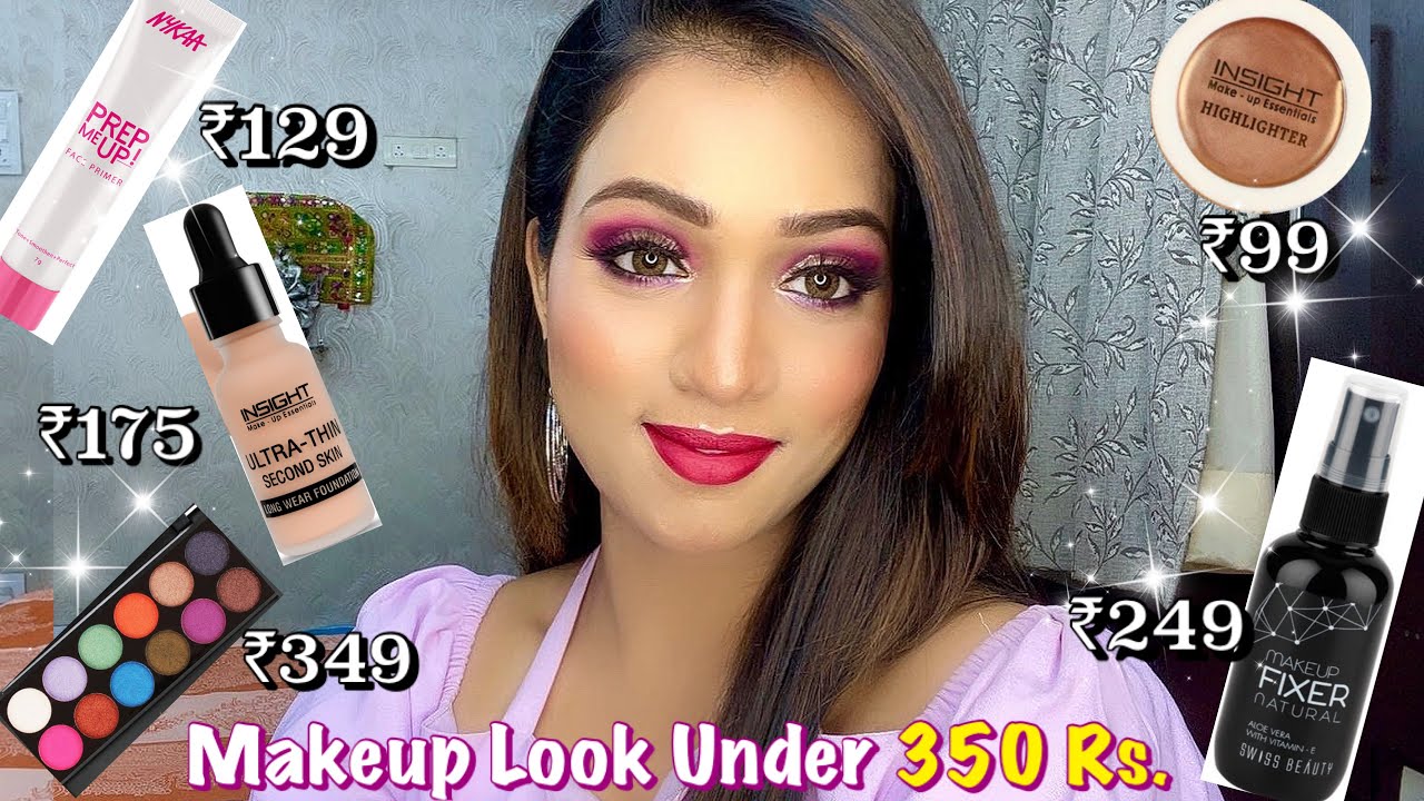 Glam Wedding Guest Makeup Tutorial*UNDER 350 Rs* |Easy & Quick Makeup- 3 step eyeshadow 4 beginners