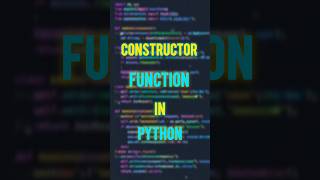 Constructor Function In Python #functions #python #programming