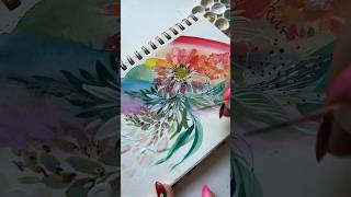 Paint a Rainbow🎨🌈Flower with Me! #watercolorforbeginners #watercolorpainting #painting #gouache