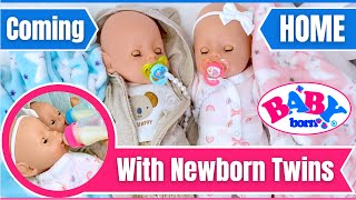 💖💙New Baby Born Twins Are Here! Changing, Feeding & Bringing Them Home From The Hospital!