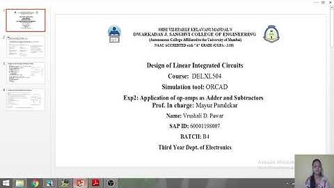 Application of Op-amp as Adder & Subtractor using ORCAD Simulation Tool