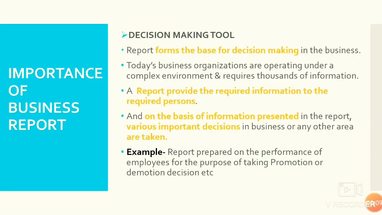 Importance of Business Report YouTube