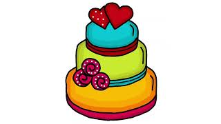 Three Layer Love ❤️ 🎂 Drawing tutorial / Easy Cute Cake drawing #cake #love #digitalart #art #viral
