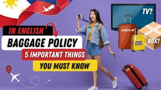 🛑AIRLINE BAGGAGE POLICY |  5 THINGS YOU MUST KNOW! Free Baggage, Prohibited Items, etc