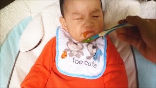 Baby's first taste of food compilation