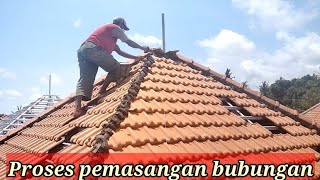 cara pemasangan Bubungan genteng karang pilang