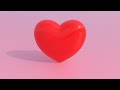 Bright Red 3D Love Heart Slowly Spins Above Vibrant Light Pink Floor 4K Background VJ Video Effect