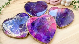 Valentine's Day Alcohol Ink Resin Coasters