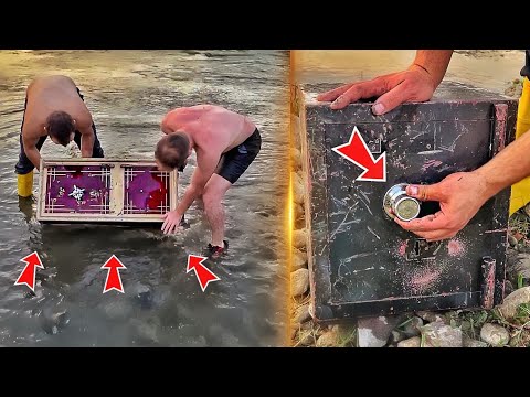 видео: Поиск сокровищ с металлоискателем! Мы нашли в реке заброшенные старые сейфы!