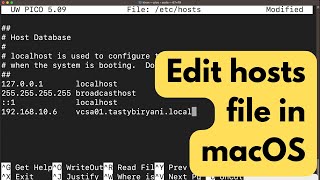 Edit the hosts file in macOS