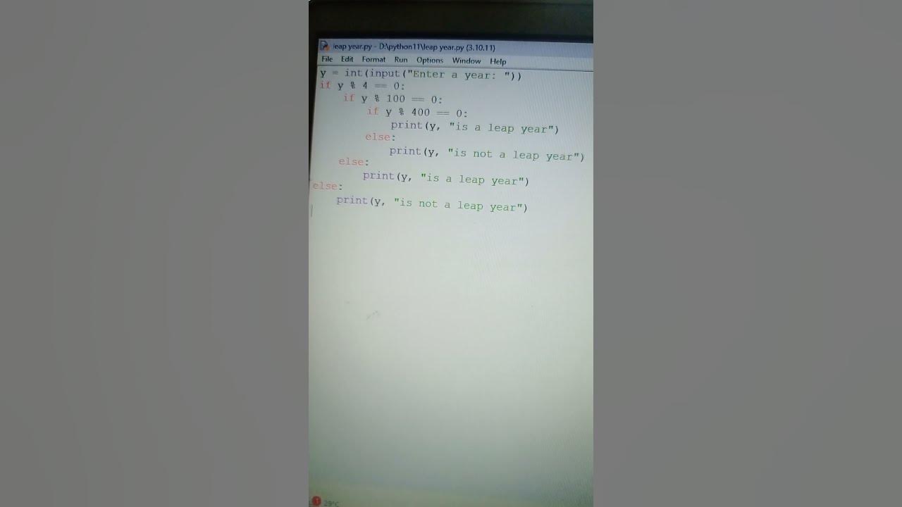 Learn how to check if a year is leap year in python.#pythonprogramming# ...
