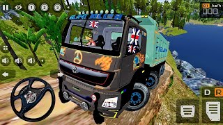 🔥Indian Bharat Benz 12 Wheeler 6×6 Truck Extreme Muddy Offroad Driving😱Bus Simulator indonesia  screenshot 2