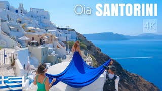 EXTRAORDINARY VIEWS OF SANTORINI! 4K MORNING WALK IN CHARMING VILLAGE OF OIA - Greece August 1, 2022