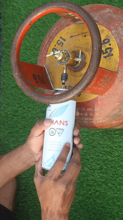 How to refill butane gas can at home using kitchen LPG gas cylinder short #homemade #howtomake