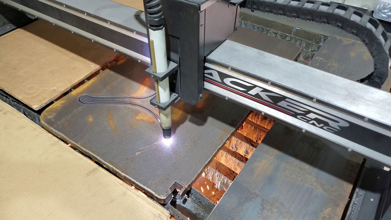 Plasma Cutting 1" Plate Steel on a Tracker CNC with HyperTherm 85 YouTube