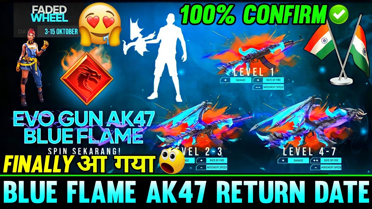 Draco Ak Return Confirm Date | Free Fire New Event | Blue Flame Draco Ak Return Date | Draco Ak