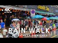 [4K] Walking in the rain in downtown Bangkok | Asok Intersection to Nana Plaza