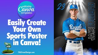 Canva Tutorial: Editing Under The Lights Baseball Poster from 11th Street Design screenshot 5