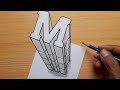 3d drawing letter m how to draw capital alphabet easy for beginners shorts