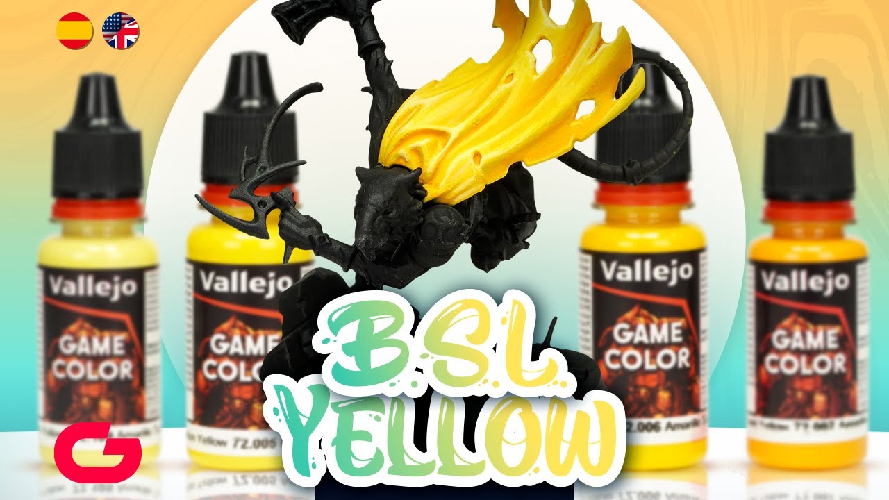 How to paint YELLOW using B.S.L. Vallejo System ( only 4 colors) 