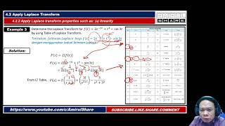 #DBM30043 [4.2 Example 3 of 9] Apply Laplace Transform (Linearity) using #TableLaplaceTransform