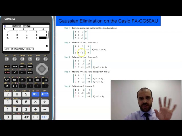 Gaussian Elimination on the Casio FX CG50AU