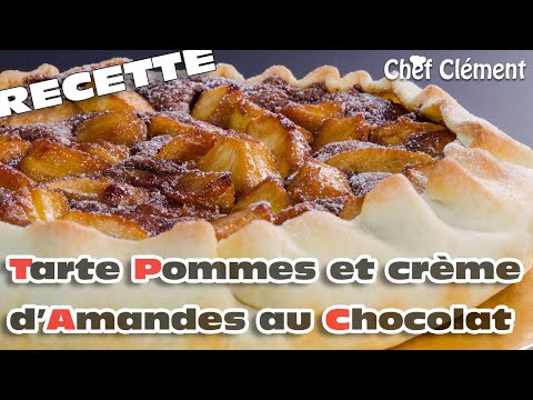 recette-gourmande-:-tarte-aux-pommes-caramélisées-et-crème-d'amandes-au-chocolat---chef-clément