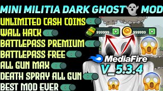Mini Militia Mod Apk✔️ | Dark Ghost👻 Mod🔥 | Dual Any Gun🔥| Battlepass Hack😱🔥✔️ |Latest Version 5.3.4 screenshot 4