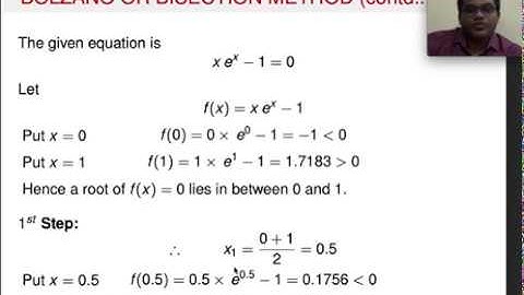 LECTURE - 2,  SOLUTION OF ALGEBRAIC AND TRANSCENDENTAL EQUATION -   BISECTION METHOD