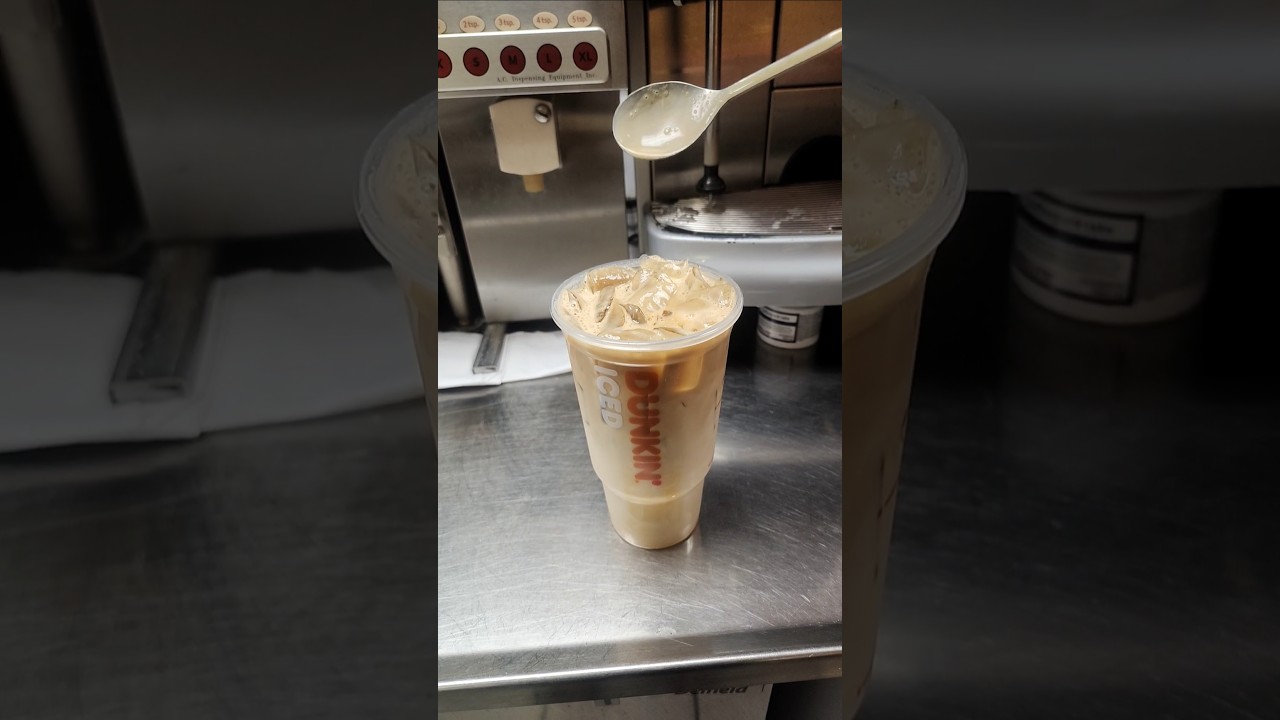 Dunkin Donuts French Vanilla Swirl Iced Latte  @Dunkin-Donuts #coffee @alidunkinart #icedlatte