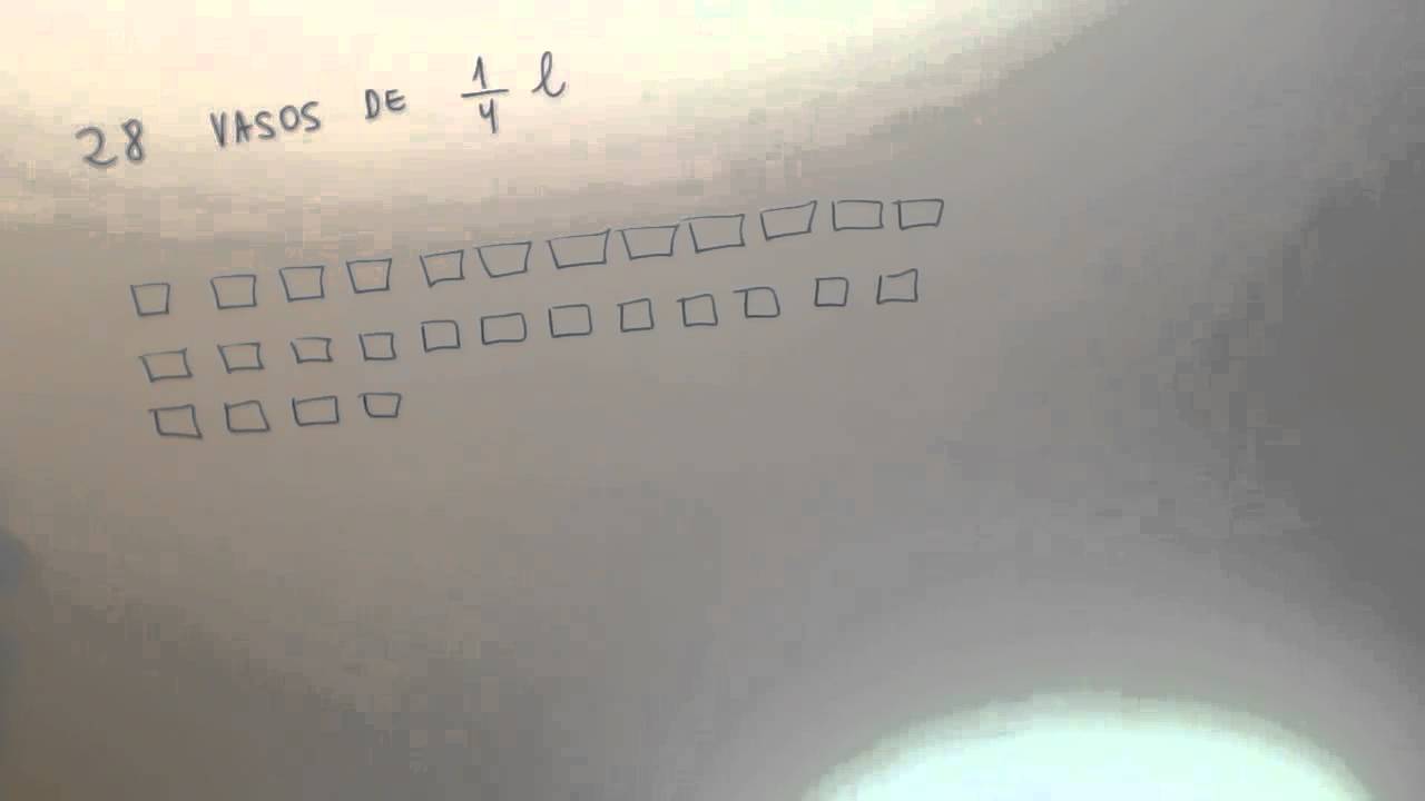 Cuanto son 28 vasos de un cuarto de litro Matematicas 3º Primaria ... Cuanto son 28 vasos de un cuarto de litro Matematicas 3º Primaria ...