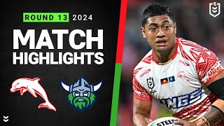 NRL 2024 | Dolphins v Raiders | Match Highlights