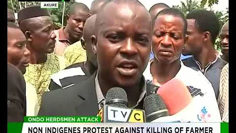 Ondo Herdsmen Attack: Non-indigene protest against killing of farmer