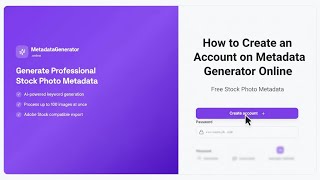 How to Create an Account on Metadata Generator Online | Free Stock Photo Metadata