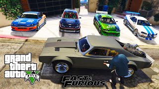 GTA 5 - Stealing 25+ FAST & FURIOUS CARS with Franklin, Michael and Trevor! (Real Life Cars #136)