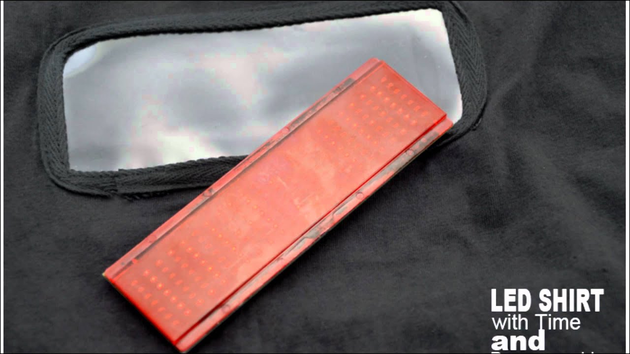 LED Shirt with Time and Programmable Message Display