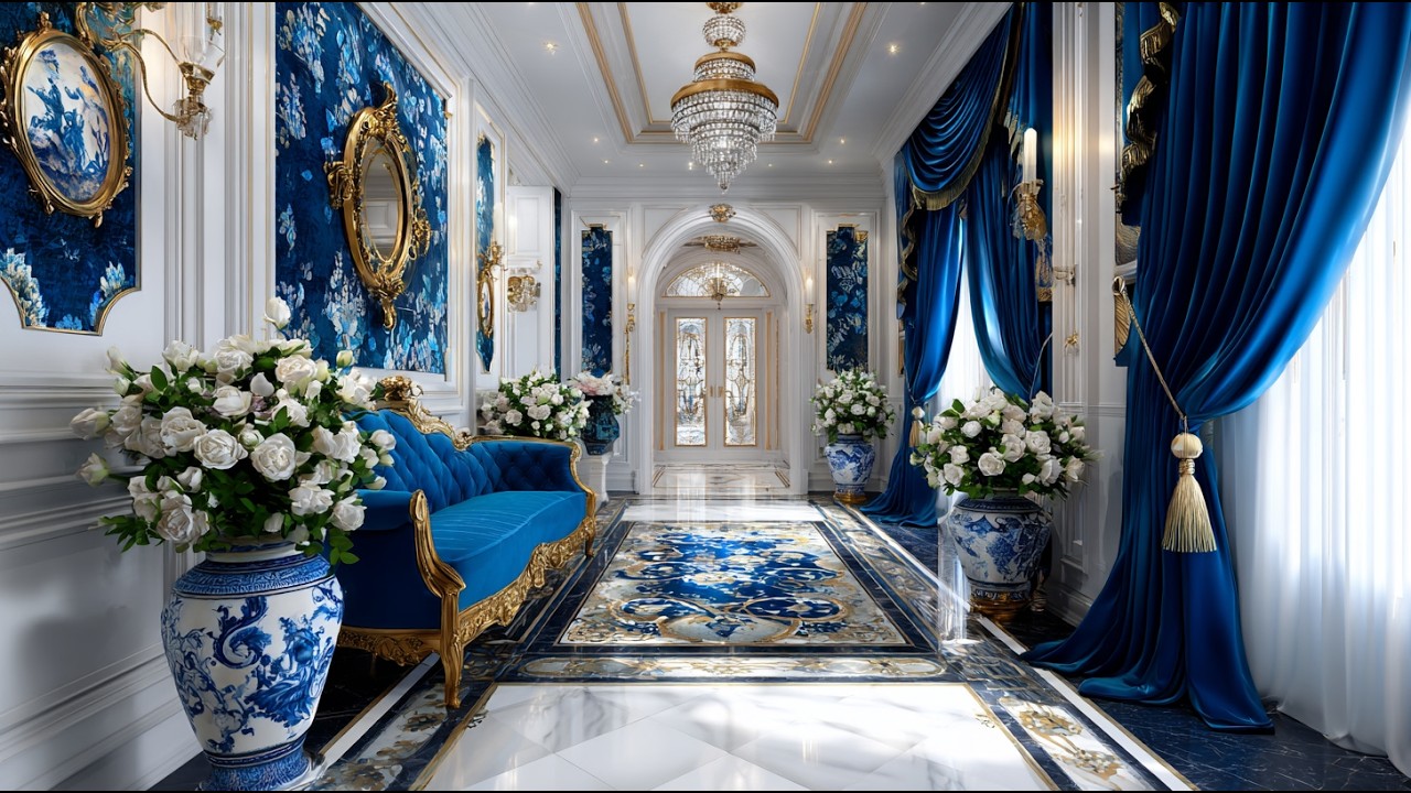 Martha Stewart Inspired Grand Entrance | Chinoiserie Style with Midnight Blue Silk
